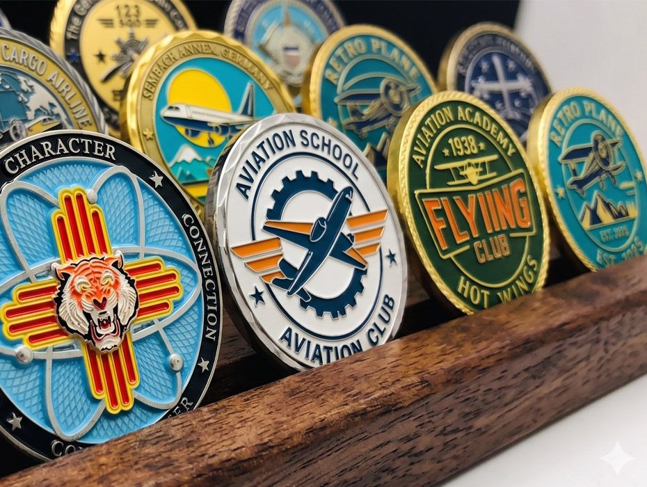 Un emblema di premio per la sicurezza dell'Ufficio Sicurezza Installazioni MCB, che mostra un'artigianalità dettagliata della moneta.