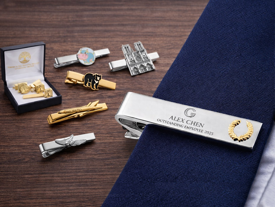 Custom metal tie clips
