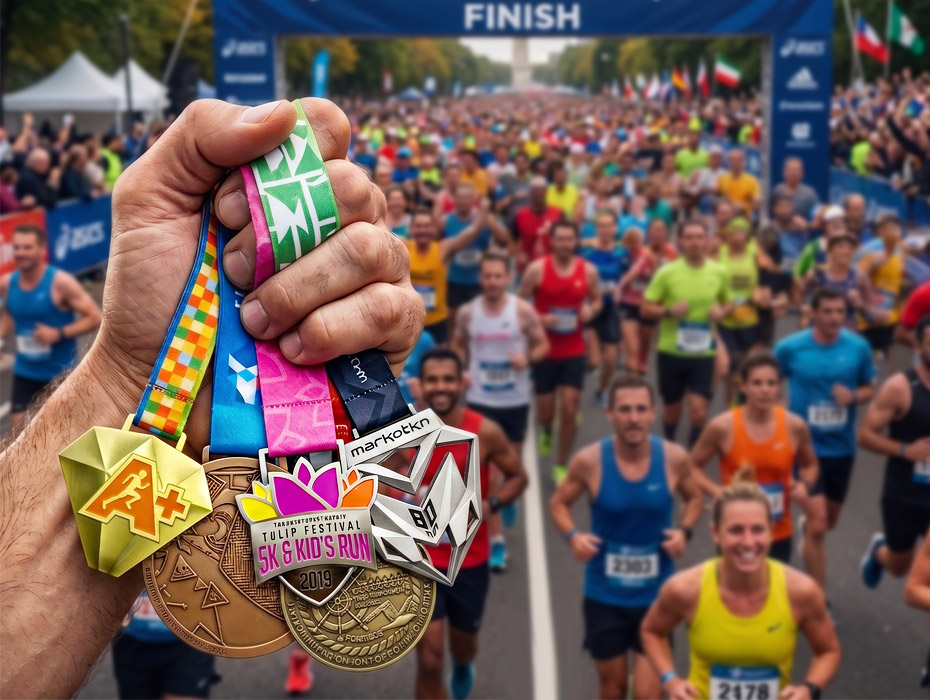 A gold commemorative medal from 2013, featuring a dynamic sports figure, symbolizing athletic achievement.