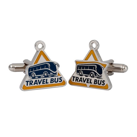 Rectangular Custom White Green Hard Enamel Golf Club ESTD 1990 Crossed Clubs and Ball on Tee Logo Cufflinks in 925 Sterling Silver