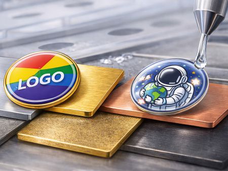 What kind of lapel pin needs epoxy coating? - Epoxy coating is strongly recommended for printed lapel pins (Silkscreen / Offset Printed Pins).