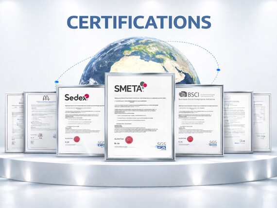 What certifications does your factory hold? - Our factory hold many certifications, like SMETA (Sedex Members Ethical Trade Audit) certification