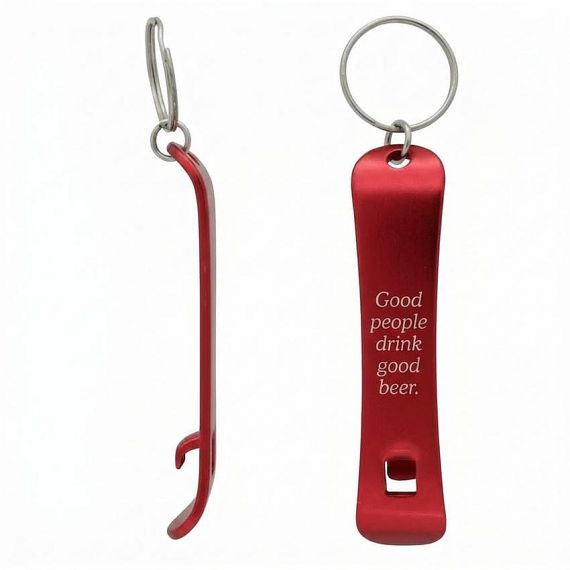 logo engraved aluminum bottle opener keyring custom branding