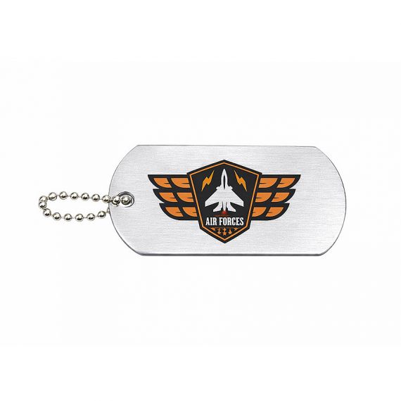 Aluminum air force dog tag with logo