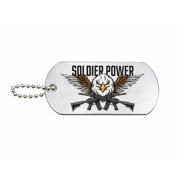 Soldier Power eagle aluminum dog tag
