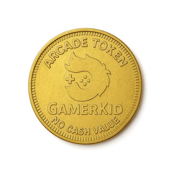game controller gold arcade token coin
