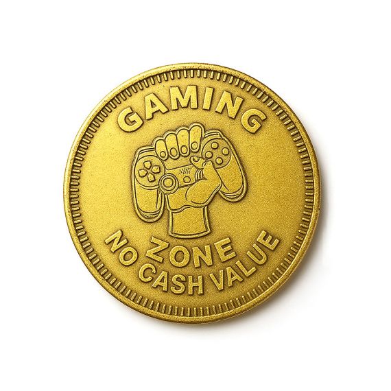 Gold-plated metal arcade token