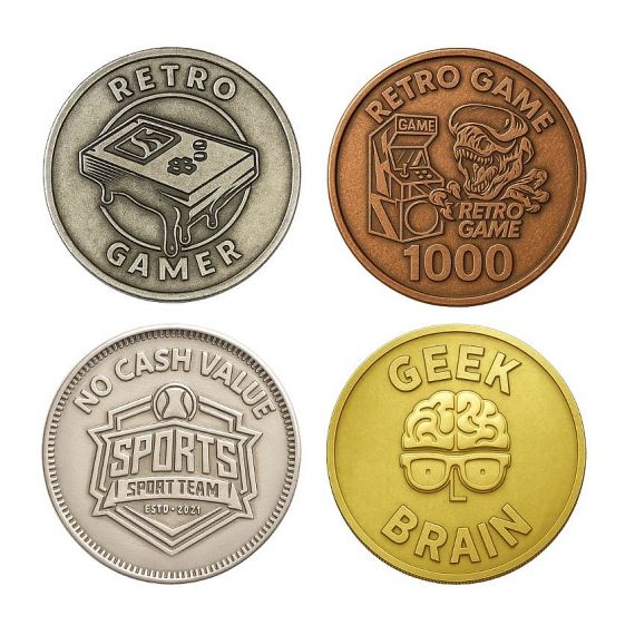 Custom Arcade Token Coins - collection custom metal arcade tokens for gaming giveaway gifts