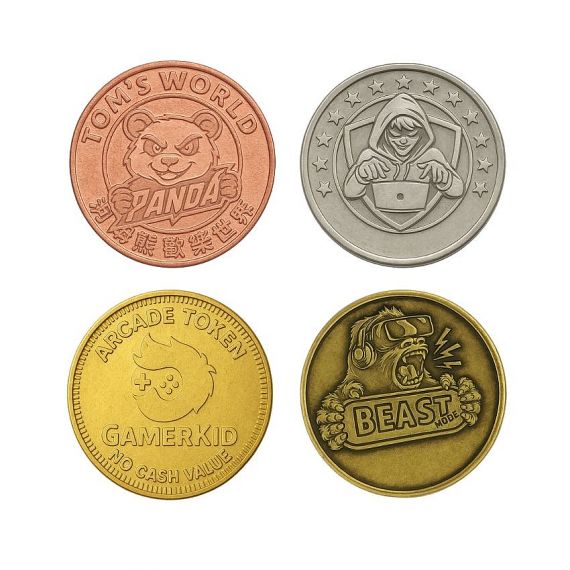 Custom embossed metal game tokens for game gifts