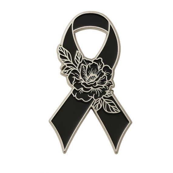metal awareness ribbon brooch pins