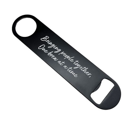 Black coated bar blade bottle opener