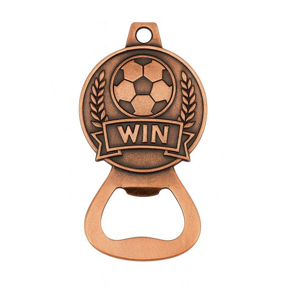 Antique copper soccer ball metal bottle opener for sports-themed souvenirs