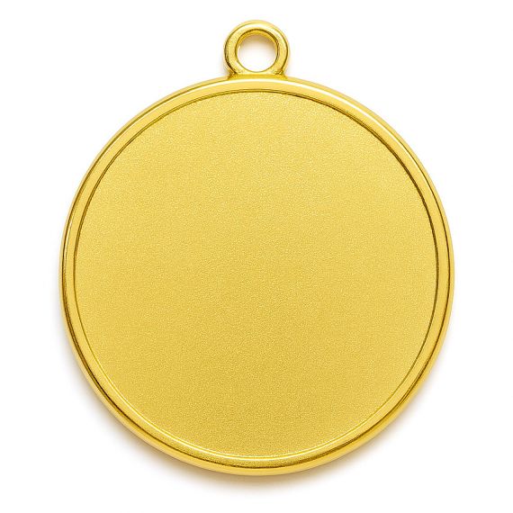 Gold pre-made blank medal with smooth round border
