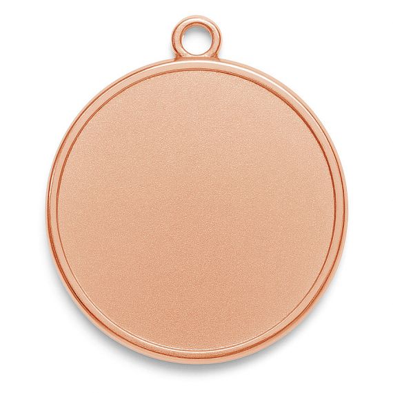 Rose gold open-design smooth round border blank metal medal
