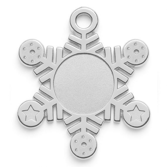 silver-plated snowflake shape blank medal