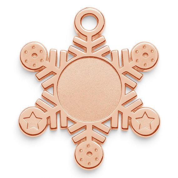 rose gold metal ready-made snowflake shape blank award medal