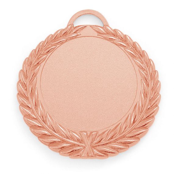 Rose gold laurel wreath border open-design metal blank medal