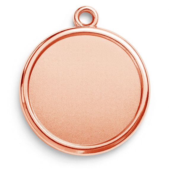 rose gold-plated simple raised rim ready-made blank circular medal