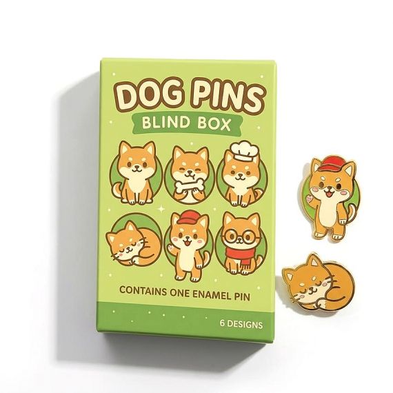 Manufacturer customized collective enamel pin series presented in colorful mystery blind boxes
