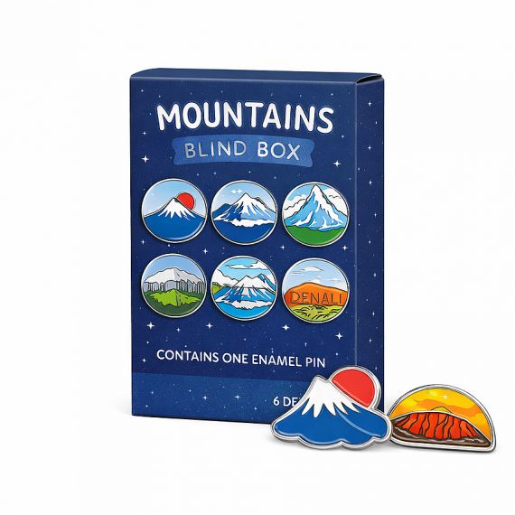 Personalized retro-style character enamel pins in a vintage-themed blind box design