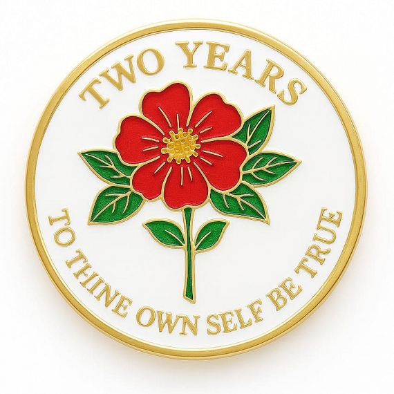 Gold plated metal commemorative coin with enamel colors