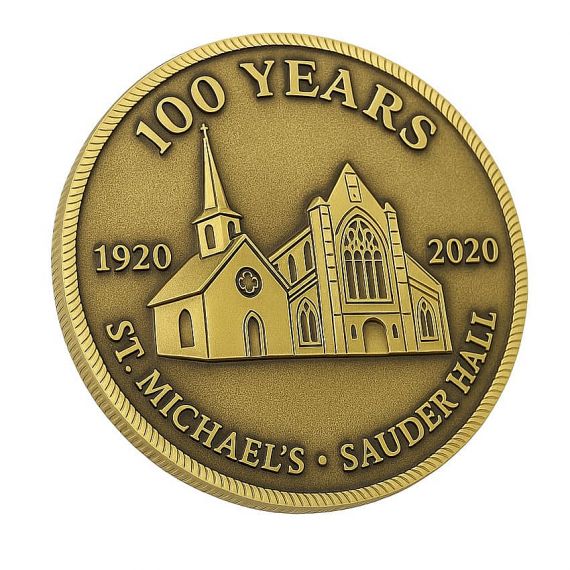 Antique gold 100 years commemorative church anniversary coin