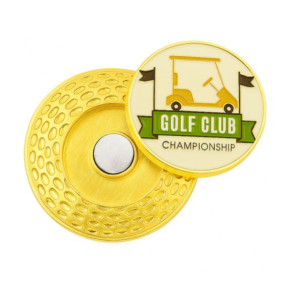 zinc alloy gold metal golf marker challenge coin