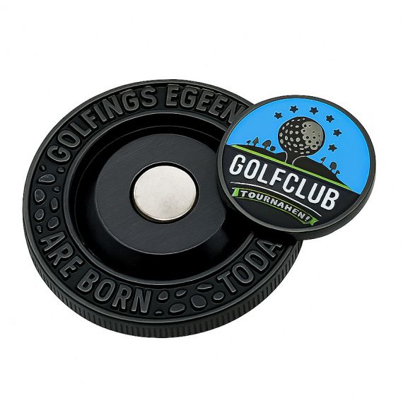 custom logo black magnetic challenge coin ball marker