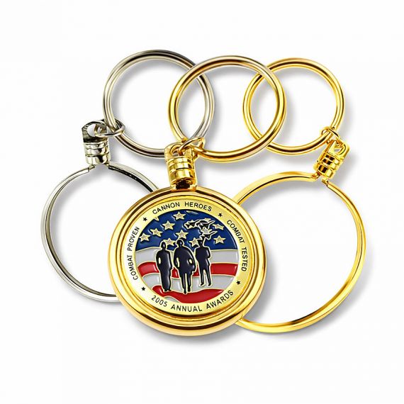 Challenge coin bezel keychains for awards medals