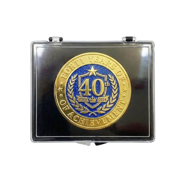 metal coin clear square acrylic case