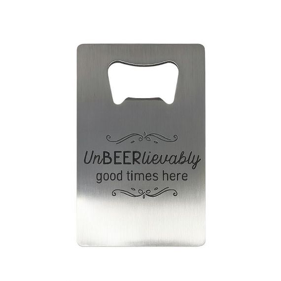 Slim and portable flat metal wallet bottle opener cards