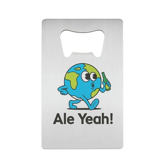 Stainless steel credit card bottle opener with full-color printed