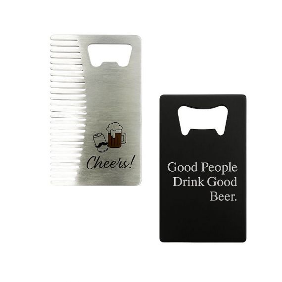 Multi-function stainless steel credit card beer bottle openers