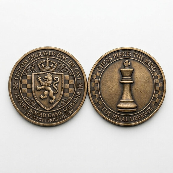 Monedas de desafío 3D personalizadas con revestimiento de bronce antiguo y detalles de relieve dimensional esculpidos.