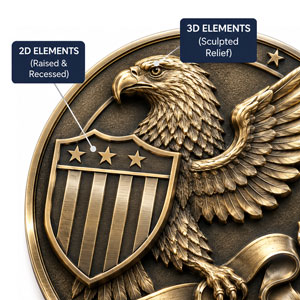 2D + 3D Challenge Coins