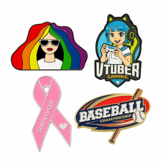 Branded & Themed Pins - Custom enamel lapel pins and branded themed badges manufactured in Vietnam; minimum order quantity 100pcs for corporate and promotional events.