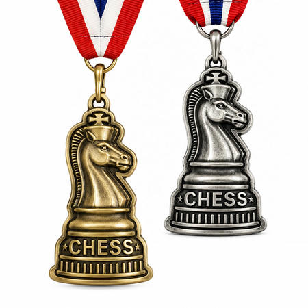 Antique Finish Chess Medals