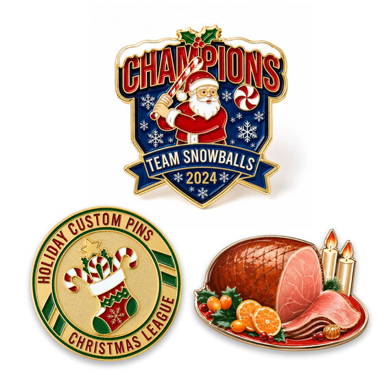 Custom Christmas Lapel Pins - Custom Christmas Lapel Pins for Holiday Events