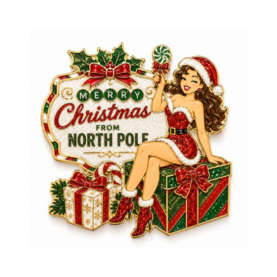 Glitter and Special-Effect Christmas Pins