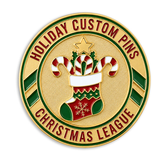 Custom Christmas stocking enamel lapel pin