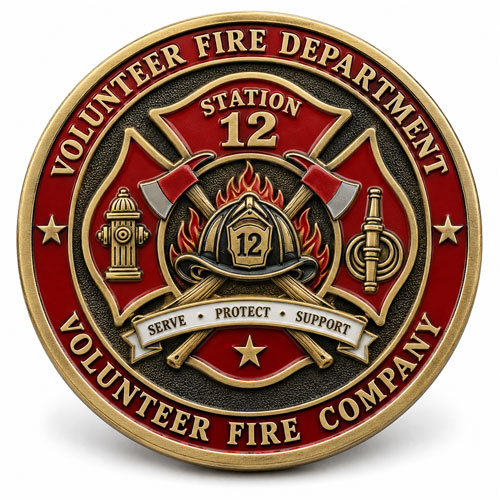 Volunteer Fire Department Challenge Coins