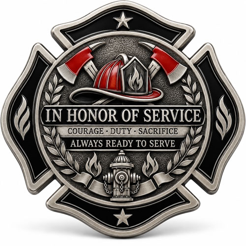 Firefighter Memorial & Tribute Challenge Coins