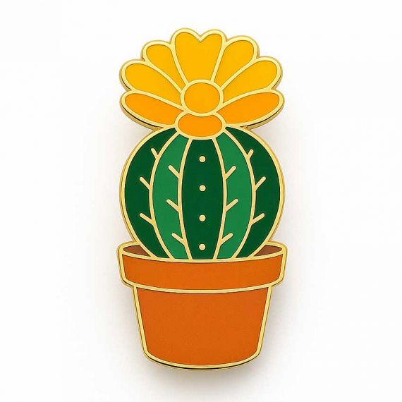 Imitation Hard Enamel Pins - Custom cactus imitation hard enamel lapel pin