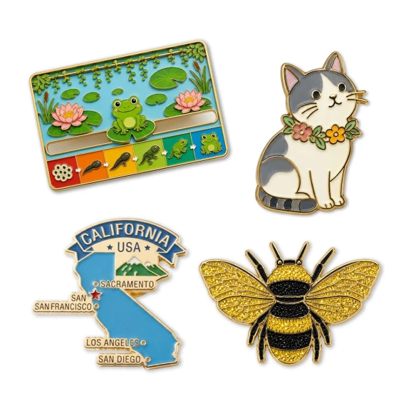 Custom Lapel Pins - Vietnam metal pin manufacturer specializing in custom enamel pins, printed lapel pins, sliding pins and custom promotional pins