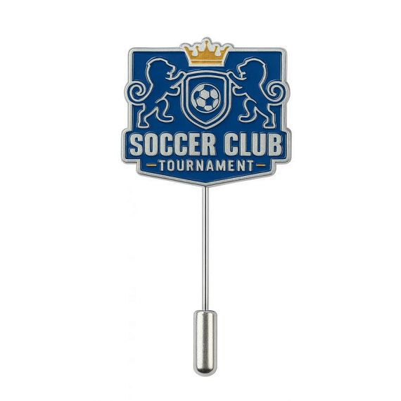 Custom 3D Polished High Gloss Rugby Ball Shaped Sports Novelty Stick Pin for Team Merchandise and Club Gifts in 925 Sterling Silver
