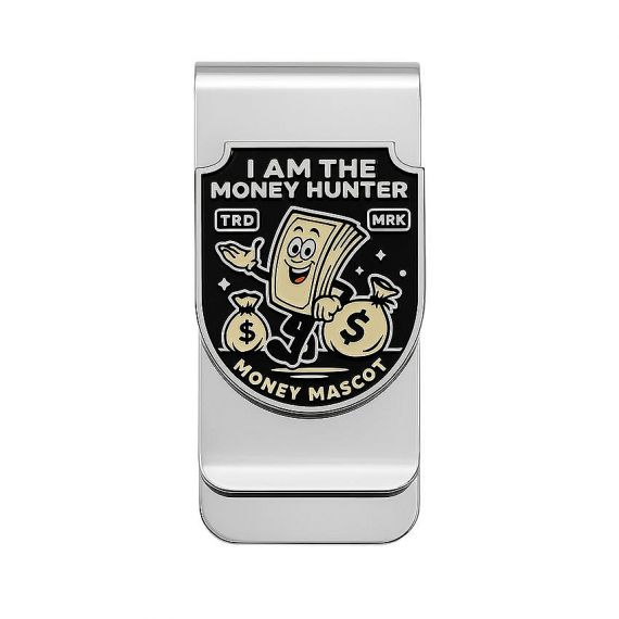 Custom Metal Money Clip featuring Personalized Enamel Company Brand Logo