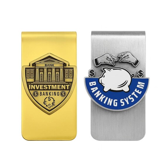 Custom Metal Money Clips - Manufacturer Gold Plated Custom Logo Emblem Metal Money Clips