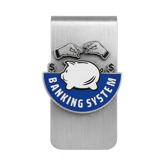 Customized Round Enamel Metal Money Clip featuring Personalized Colorful Wave Pattern Design
