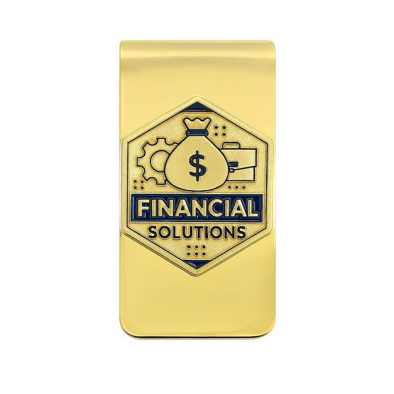 Bespoke Gold Plated Metal Money Clip with Polished Finish