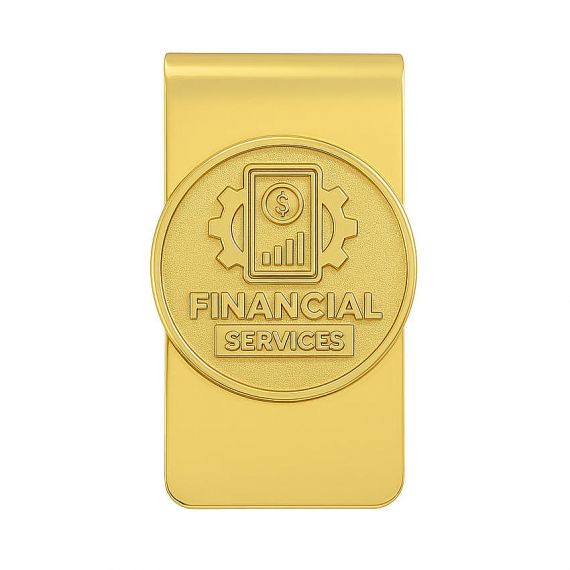 Gold Plated Custom Metal Money Clip with Stamped Logo for Promotional Events